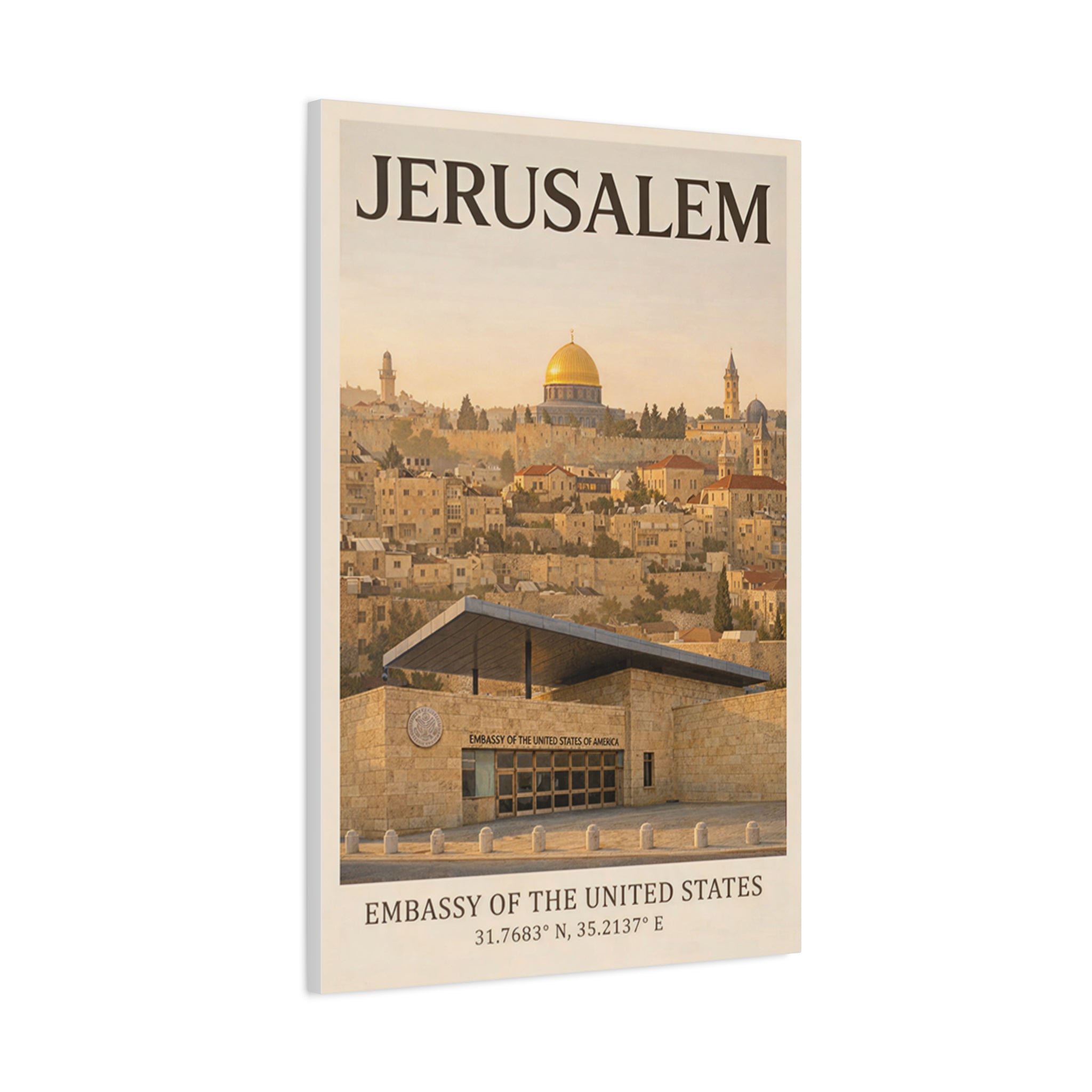 Jerusalem Embassy Wrapped Canvas