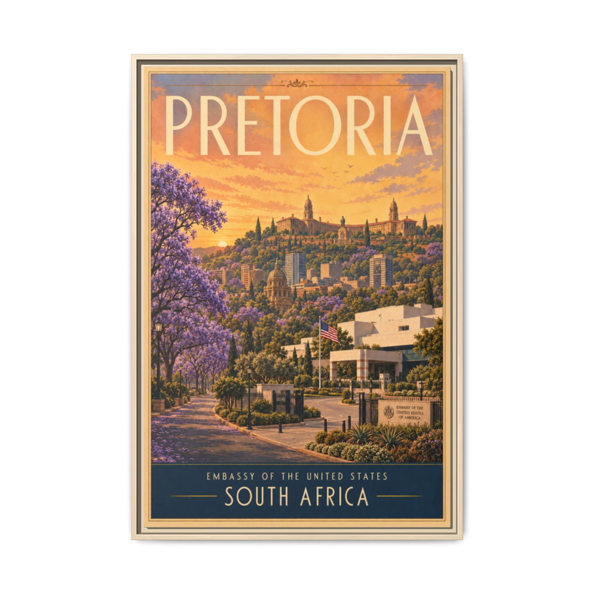 Pretoria Embassy Wrapped Canvas Framed