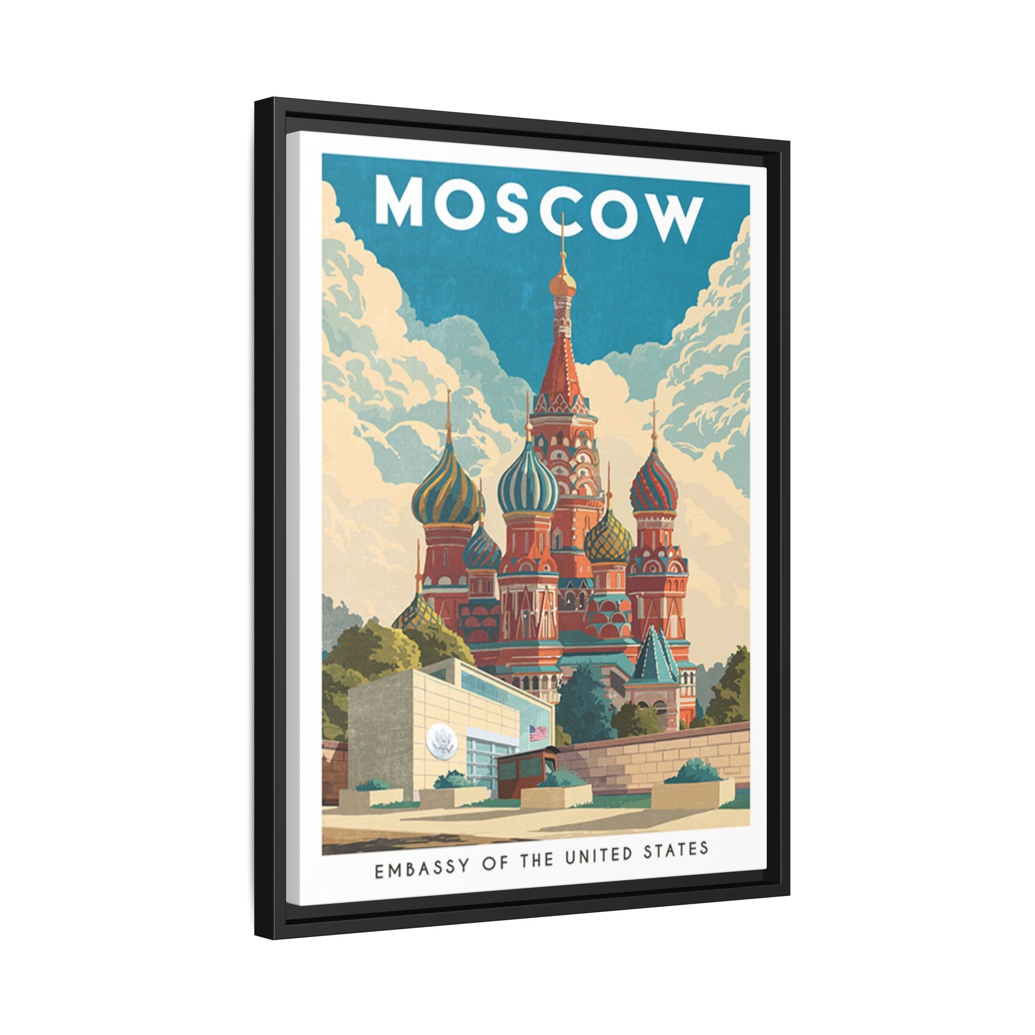 Moscow Embassy Wrapped Canvas Framed