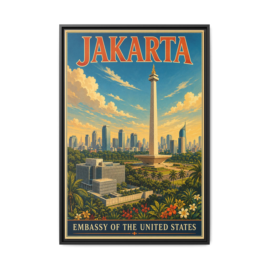 Jakarta Embassy Wrapped Canvas Framed
