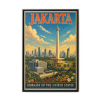 Jakarta Embassy Wrapped Canvas Framed