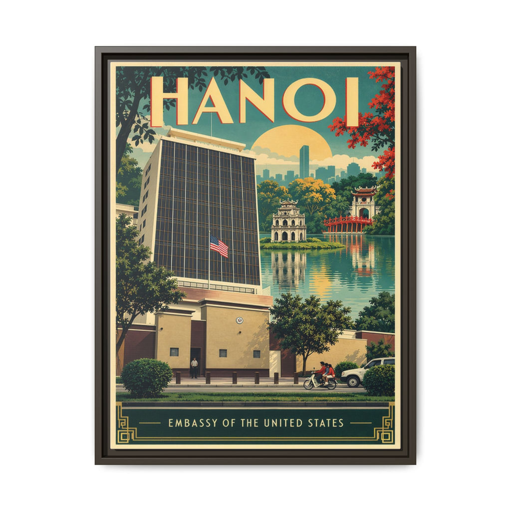 Hanoi Embassy Wrapped Canvas Framed