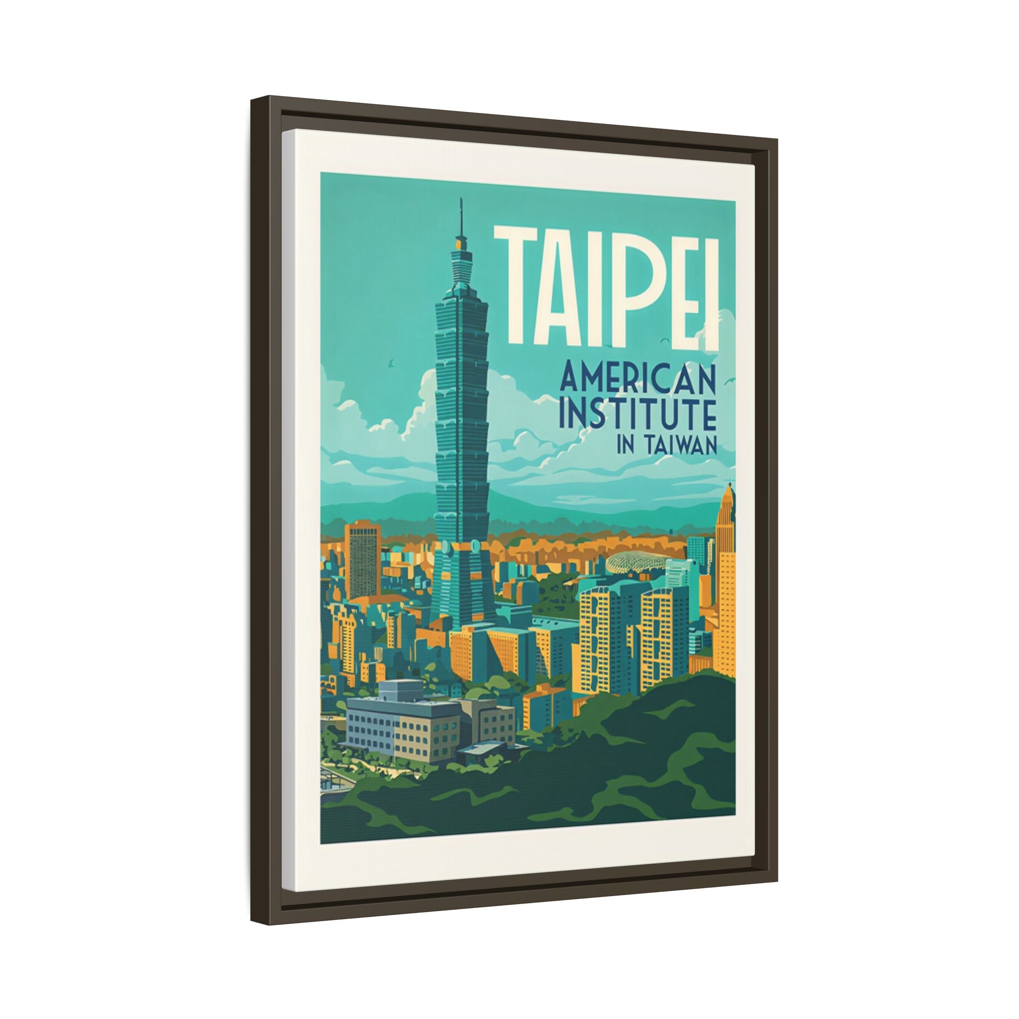 Taipei Embassy Wrapped Canvas Framed