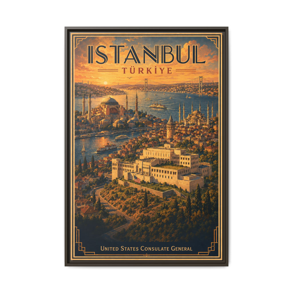 Istanbul Consulate General Wrapped Canvas Framed