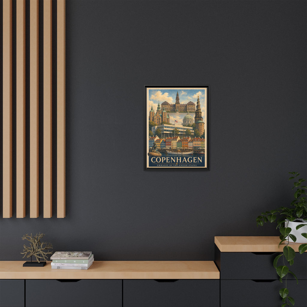 Copenhagen Embassy Wrapped Canvas Framed