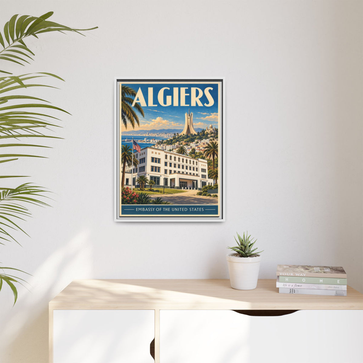Algiers Embassy Wrapped Canvas Framed
