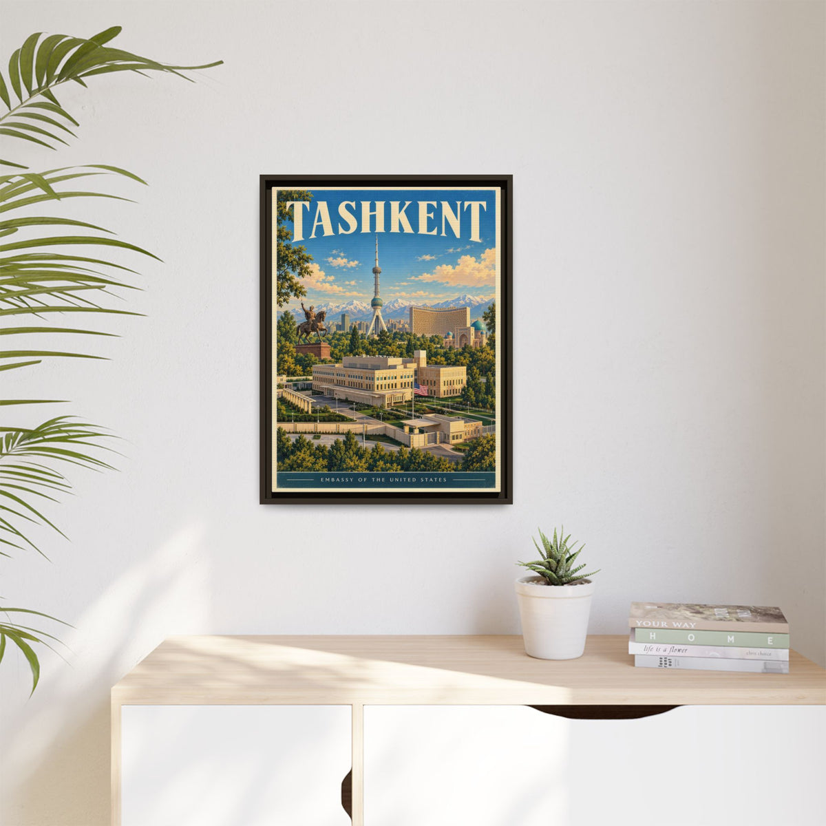 Tashkent Embassy Wrapped Canvas Framed
