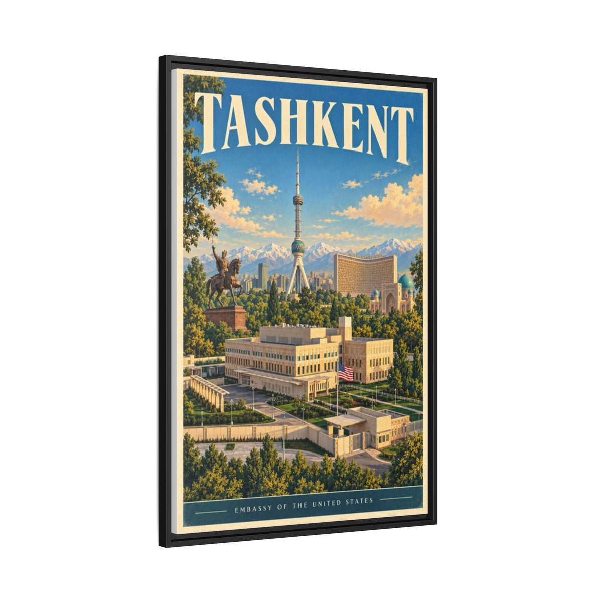 Tashkent Embassy Wrapped Canvas Framed