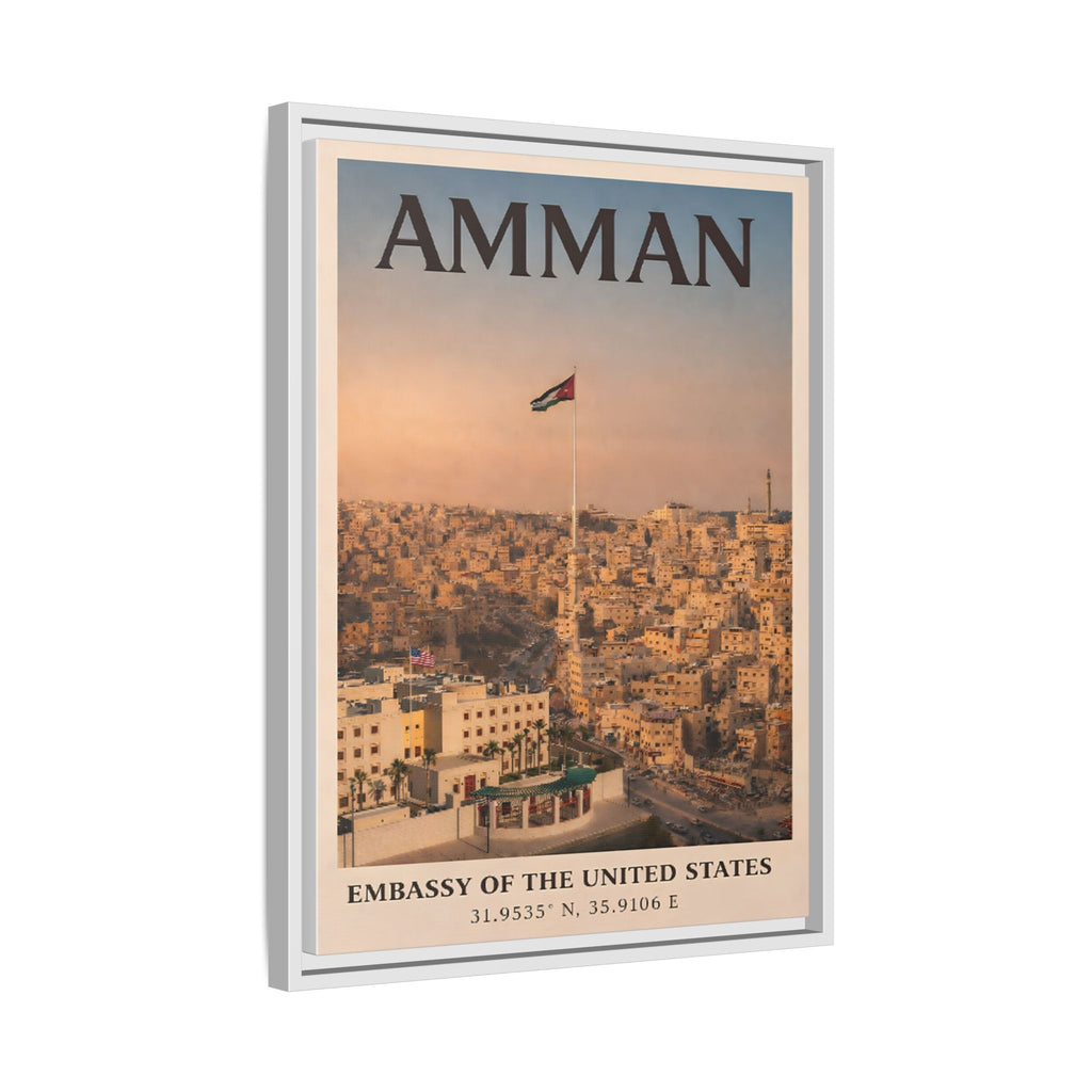 Amman Embassy Wrapped Canvas Framed