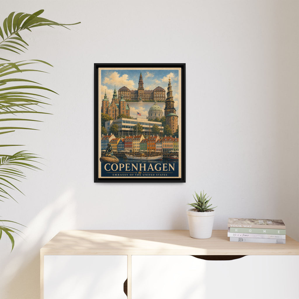 Copenhagen Embassy Wrapped Canvas Framed