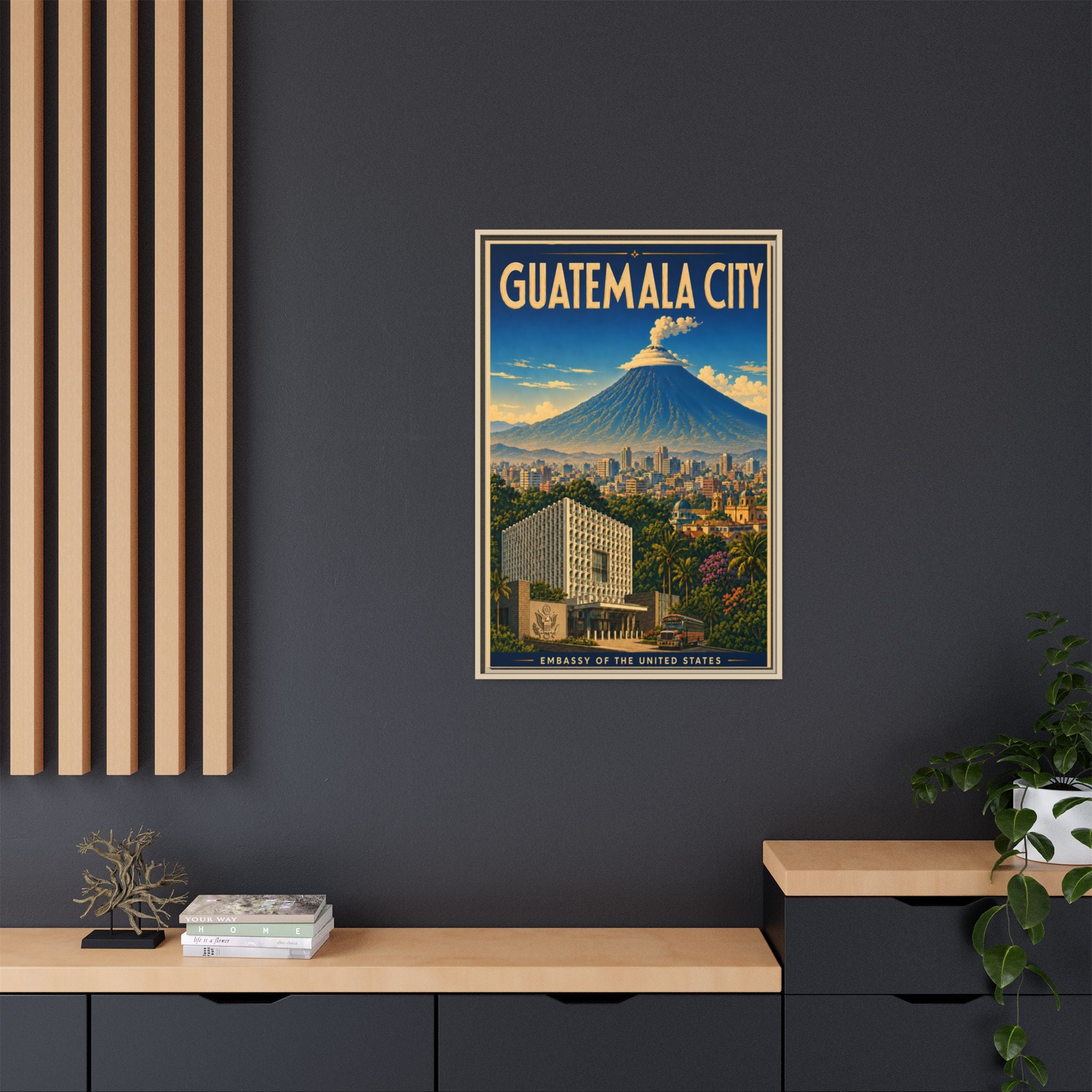 Guatemala City Embassy Wrapped Canvas Framed