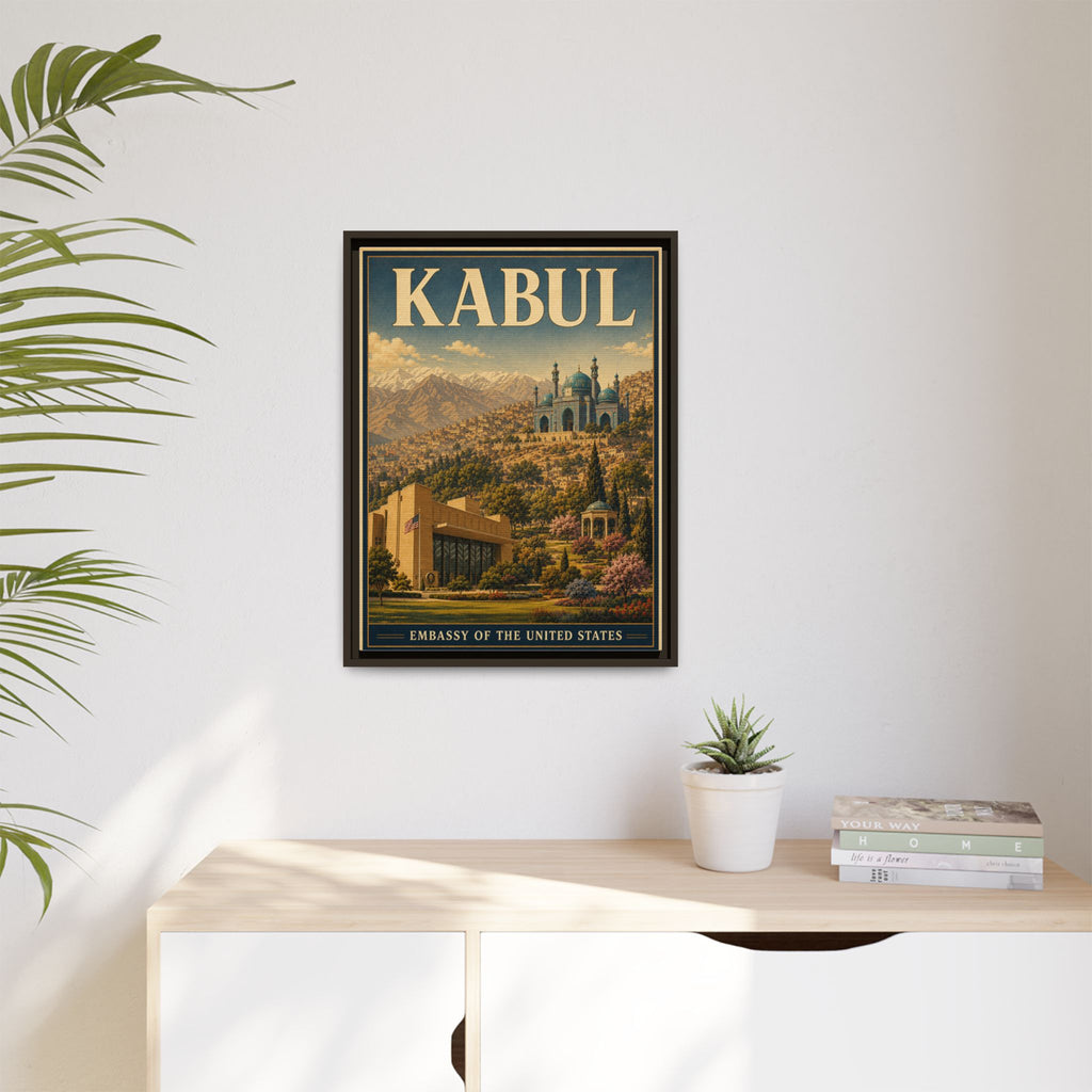 Kabul Embassy Wrapped Canvas Framed