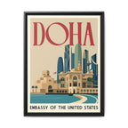 Doha Embassy Wrapped Canvas Framed
