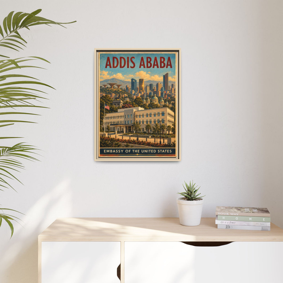 Addis Ababa Embassy Wrapped Canvas Framed