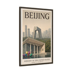 Beijing Embassy Wrapped Canvas Framed