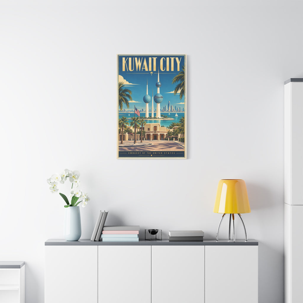 Kuwait City Embassy Wrapped Canvas