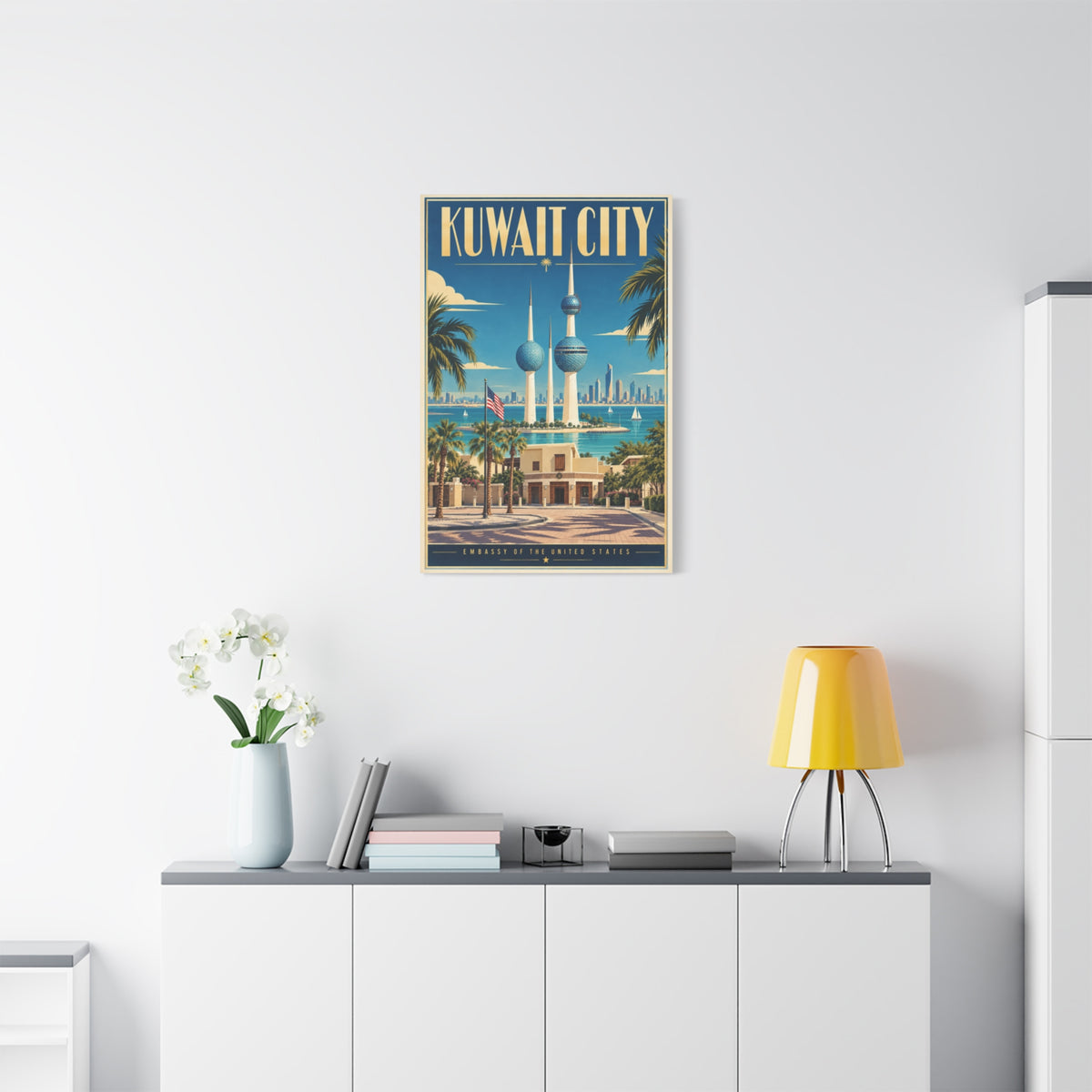Kuwait City Embassy Wrapped Canvas