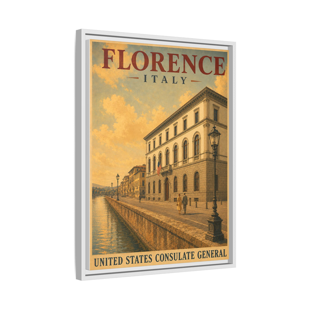 Florence Consulate General Wrapped Canvas Framed