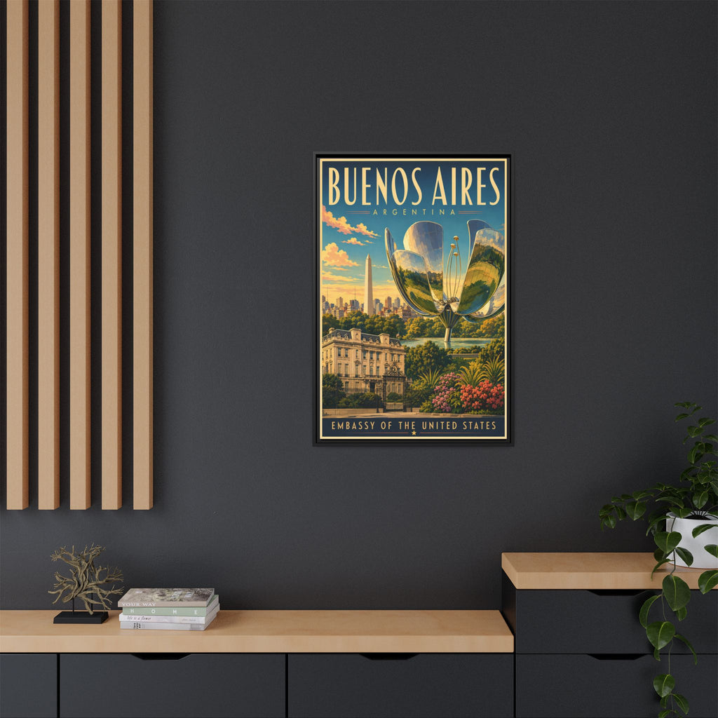 Buenos Aires Embassy Wrapped Canvas Framed