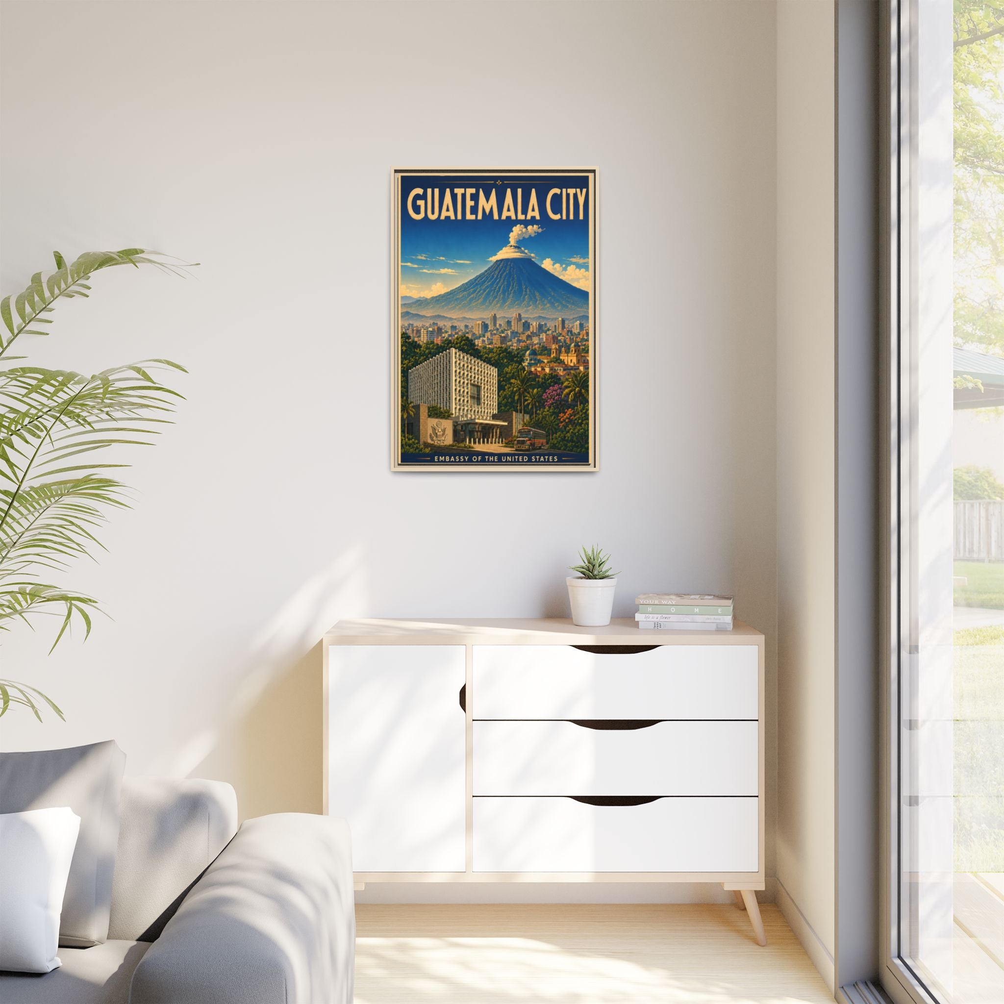 Guatemala City Embassy Wrapped Canvas Framed