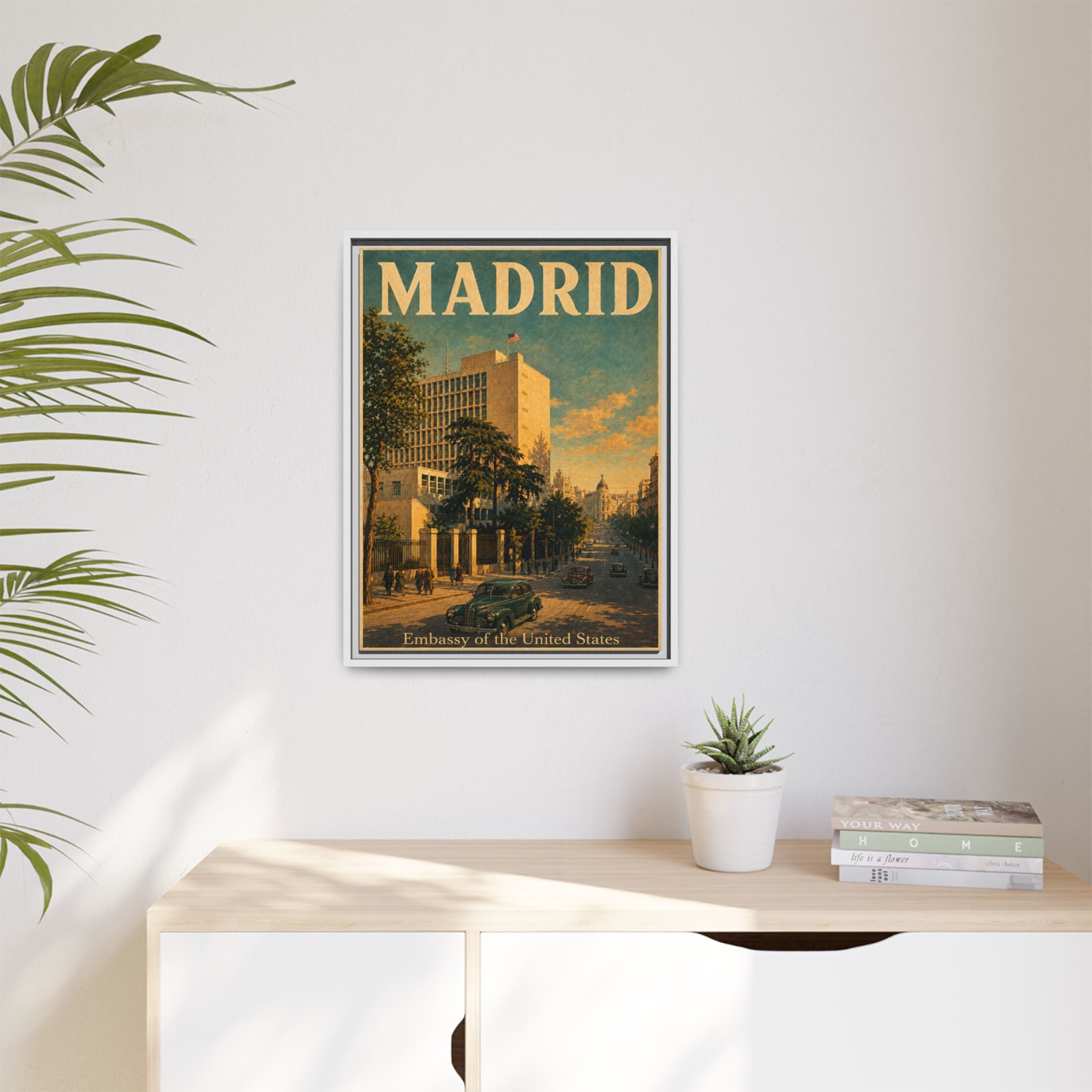 Madrid Embassy Wrapped Canvas Framed