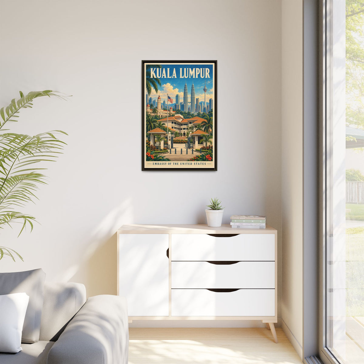 Kuala Lumpur Embassy Wrapped Canvas Framed