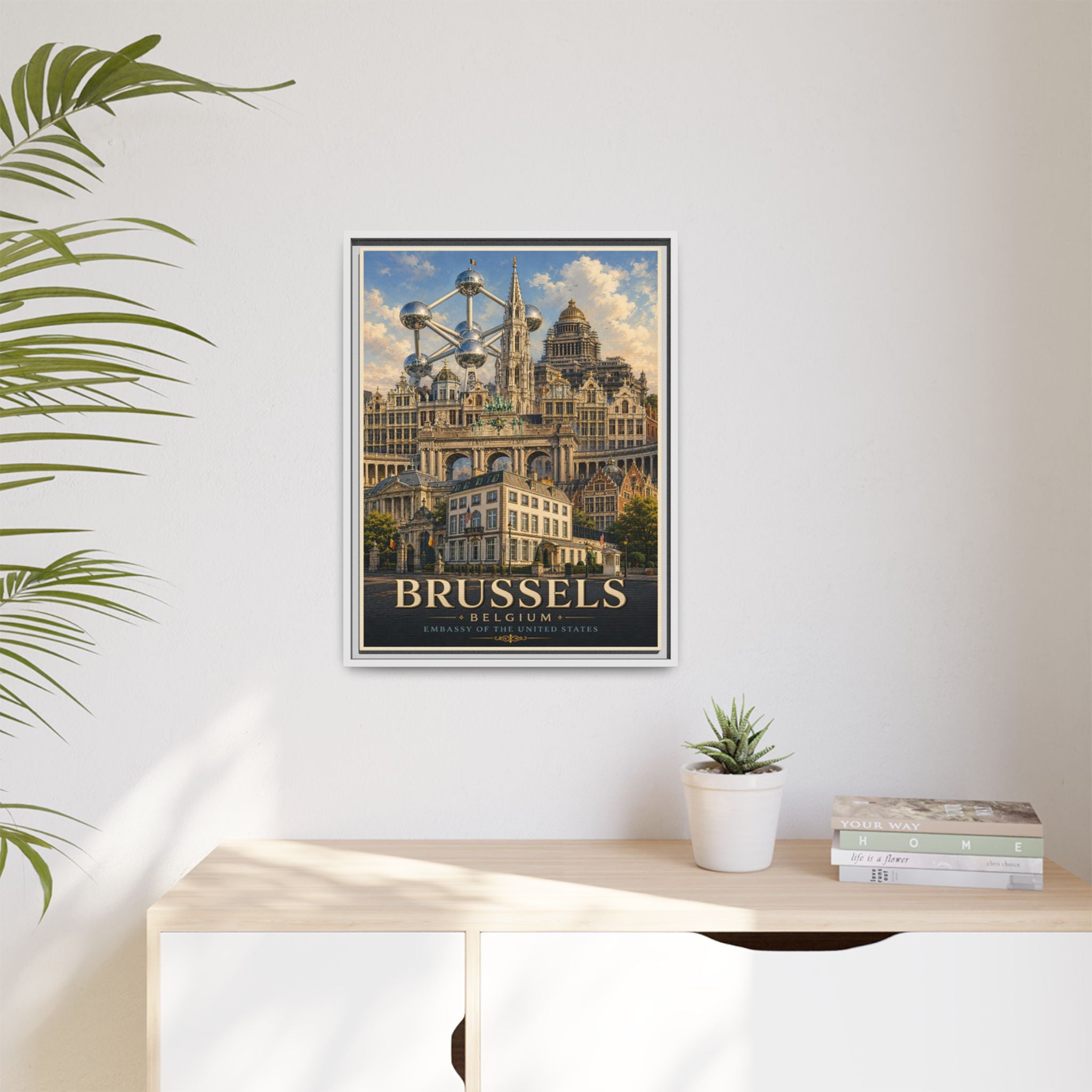 Brussels Embassy Wrapped Canvas Framed