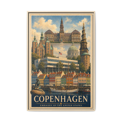 Copenhagen Embassy Wrapped Canvas Framed