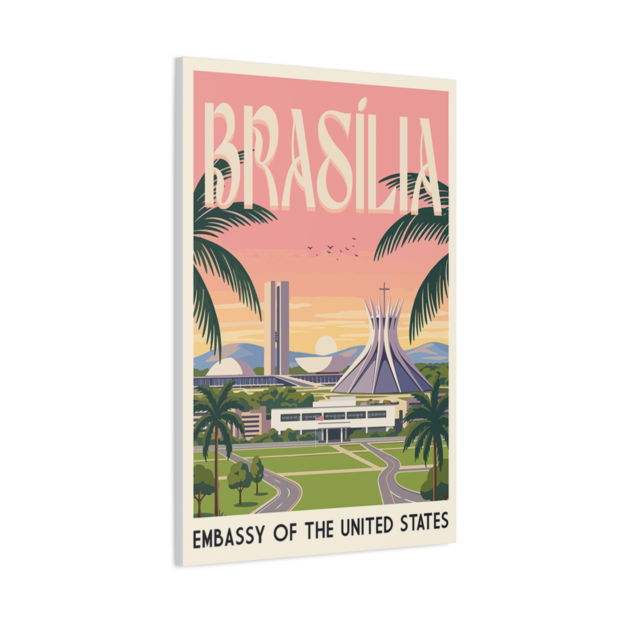 Brasília Embassy Wrapped Canvas