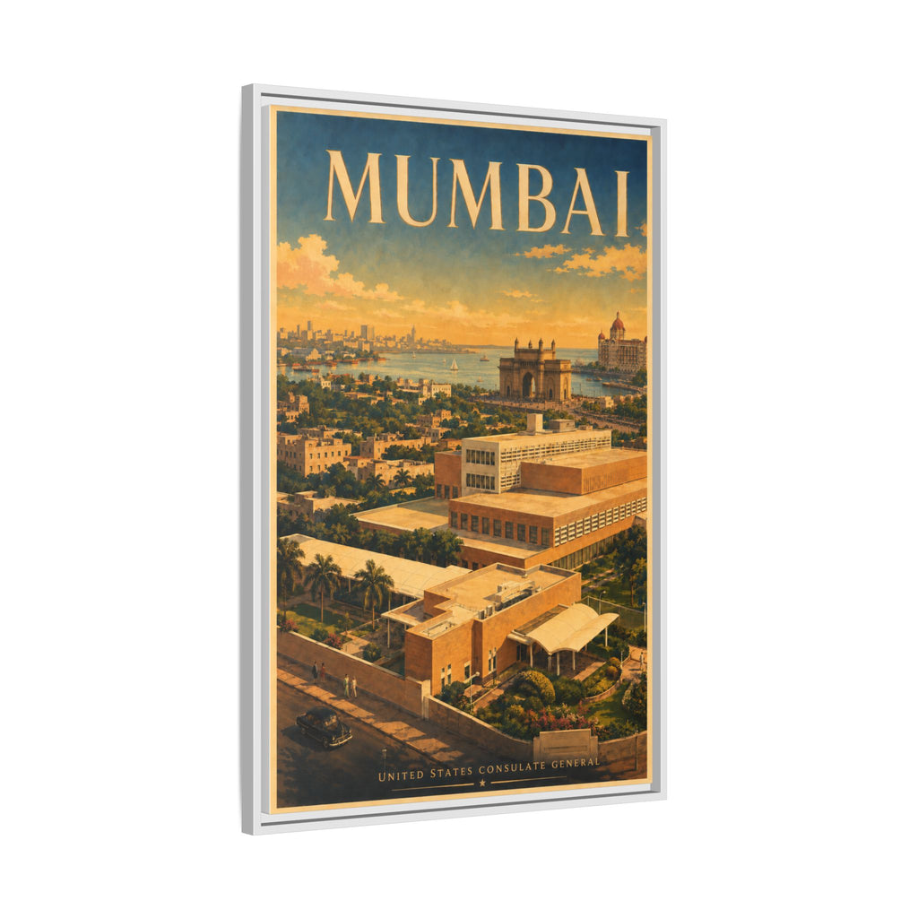 Mumbai Consulate General Wrapped Canvas Framed