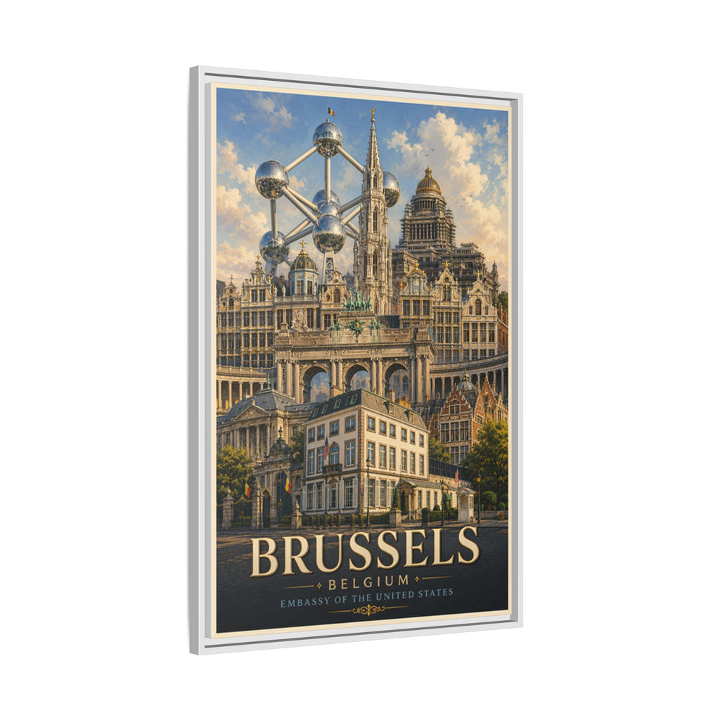 Brussels Embassy Wrapped Canvas Framed