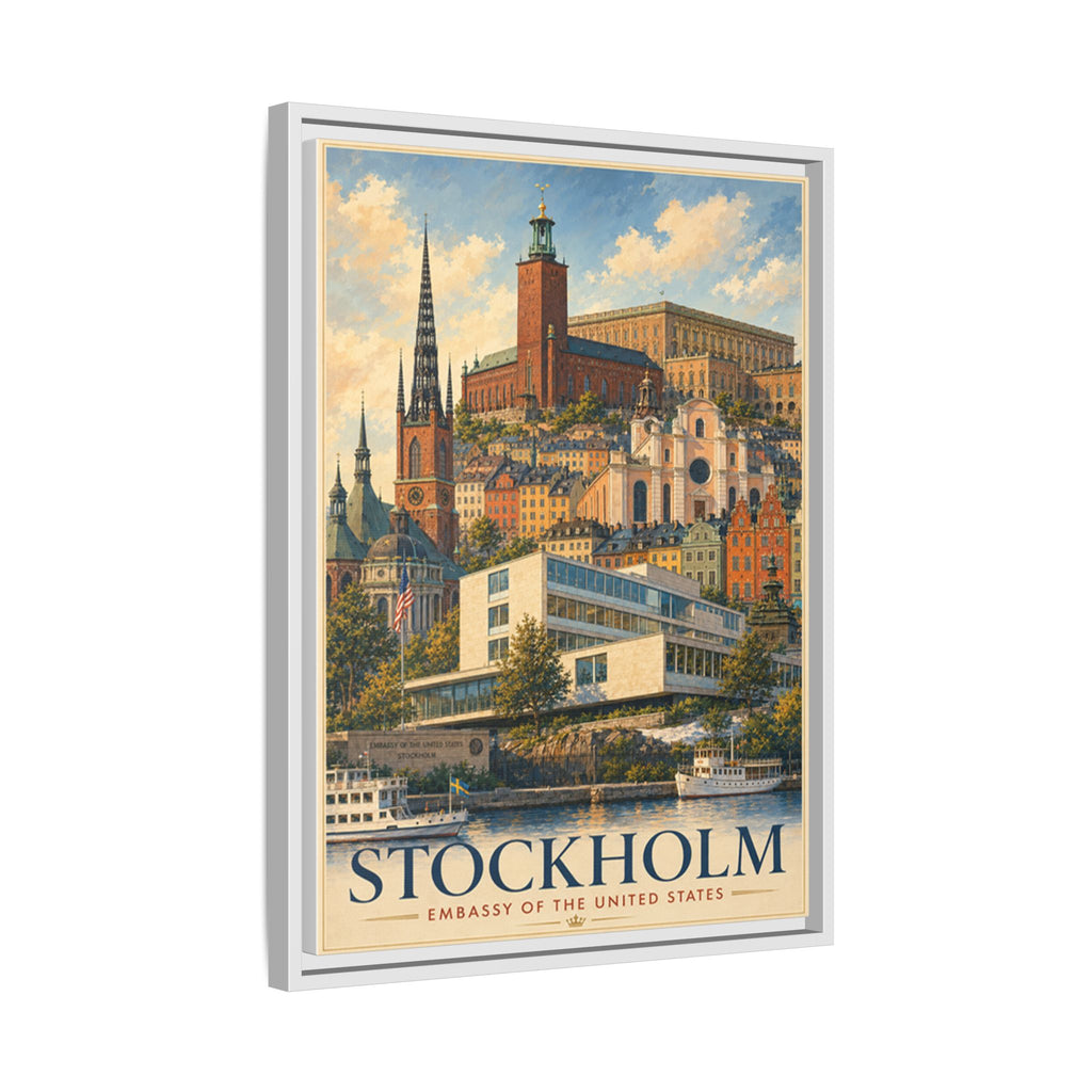 Stockholm Embassy Wrapped Canvas Framed