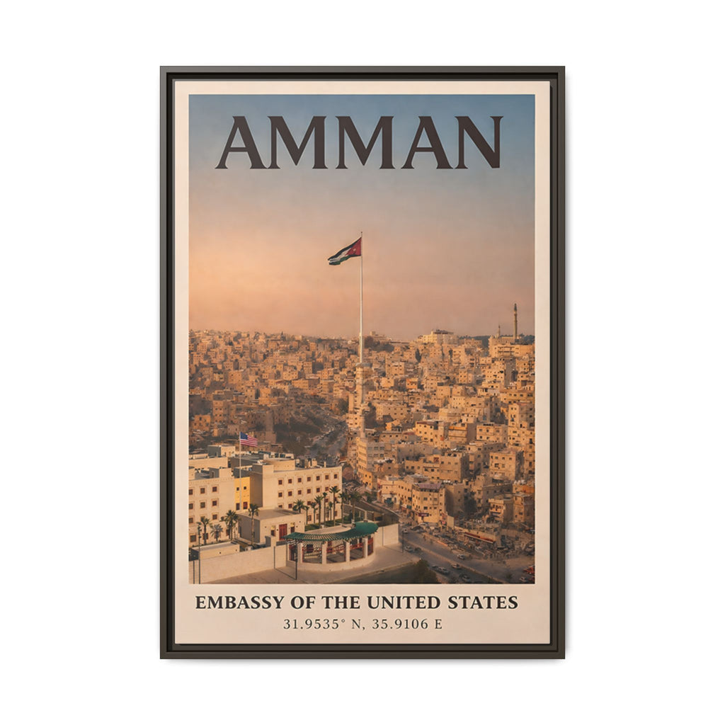 Amman Embassy Wrapped Canvas Framed