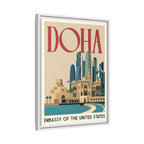Doha Embassy Wrapped Canvas Framed