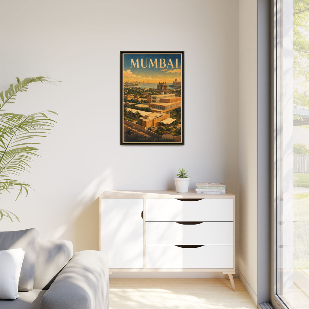 Mumbai Consulate General Wrapped Canvas Framed
