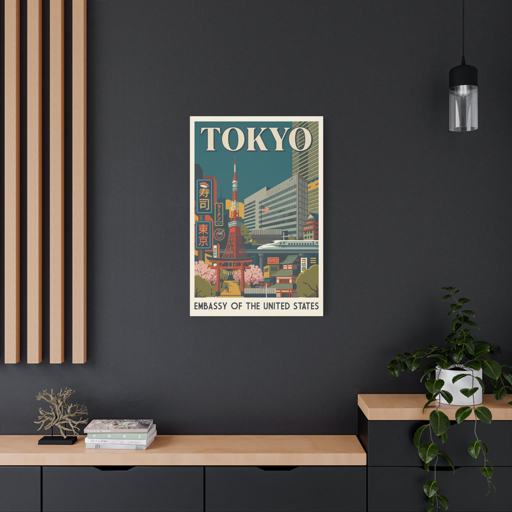 Tokyo Embassy Wrapped Canvas