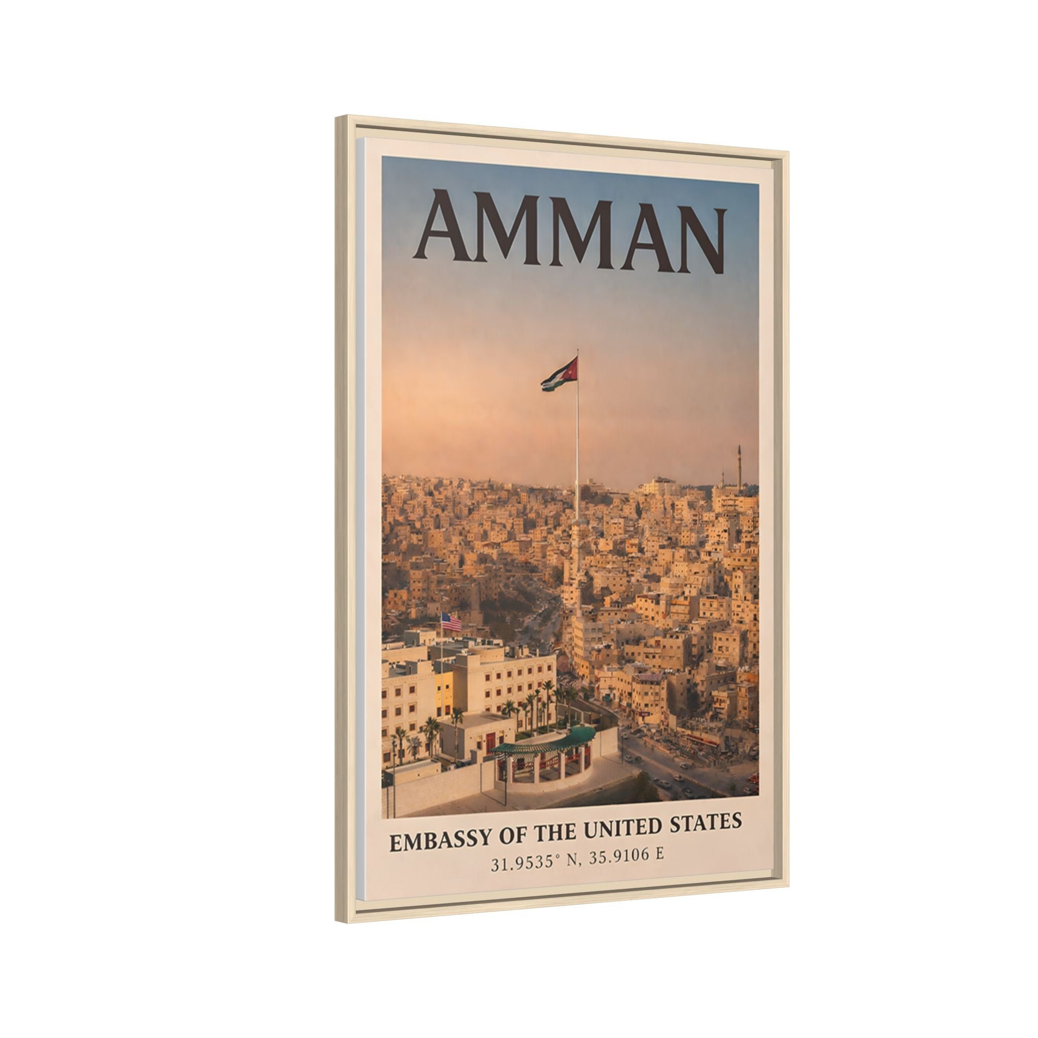 Amman Embassy Wrapped Canvas Framed