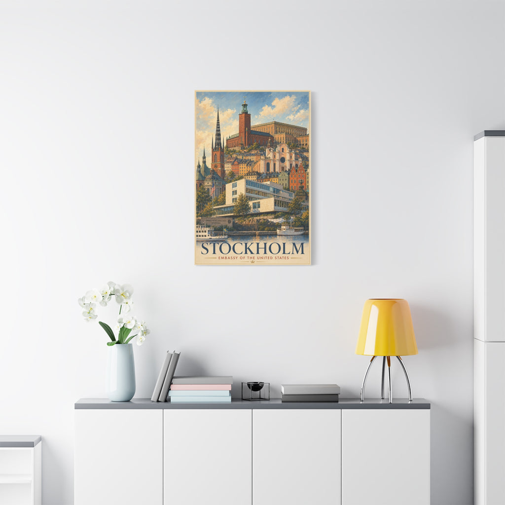 Stockholm Embassy Wrapped Canvas