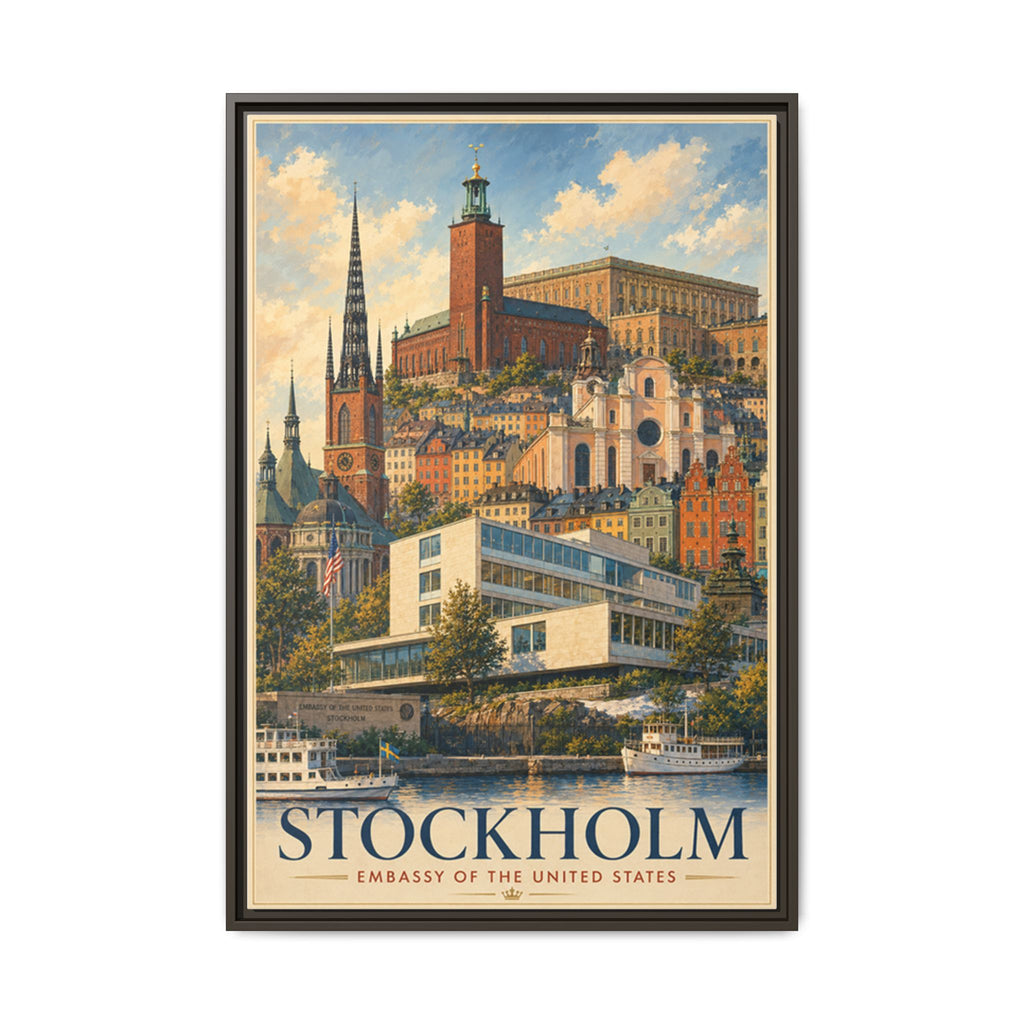 Stockholm Embassy Wrapped Canvas Framed