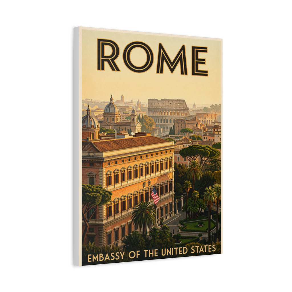 Rome Embassy Wrapped Canvas