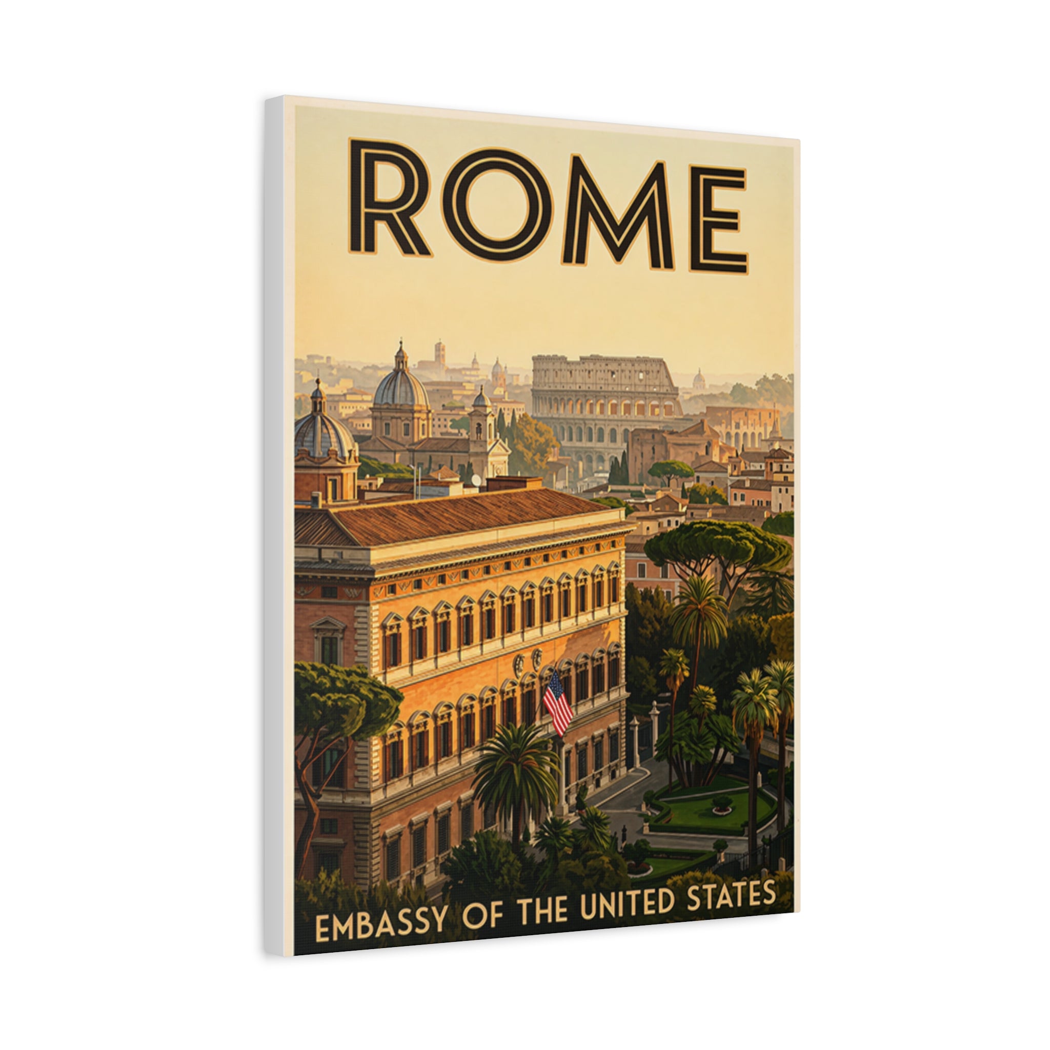 Rome Embassy Wrapped Canvas