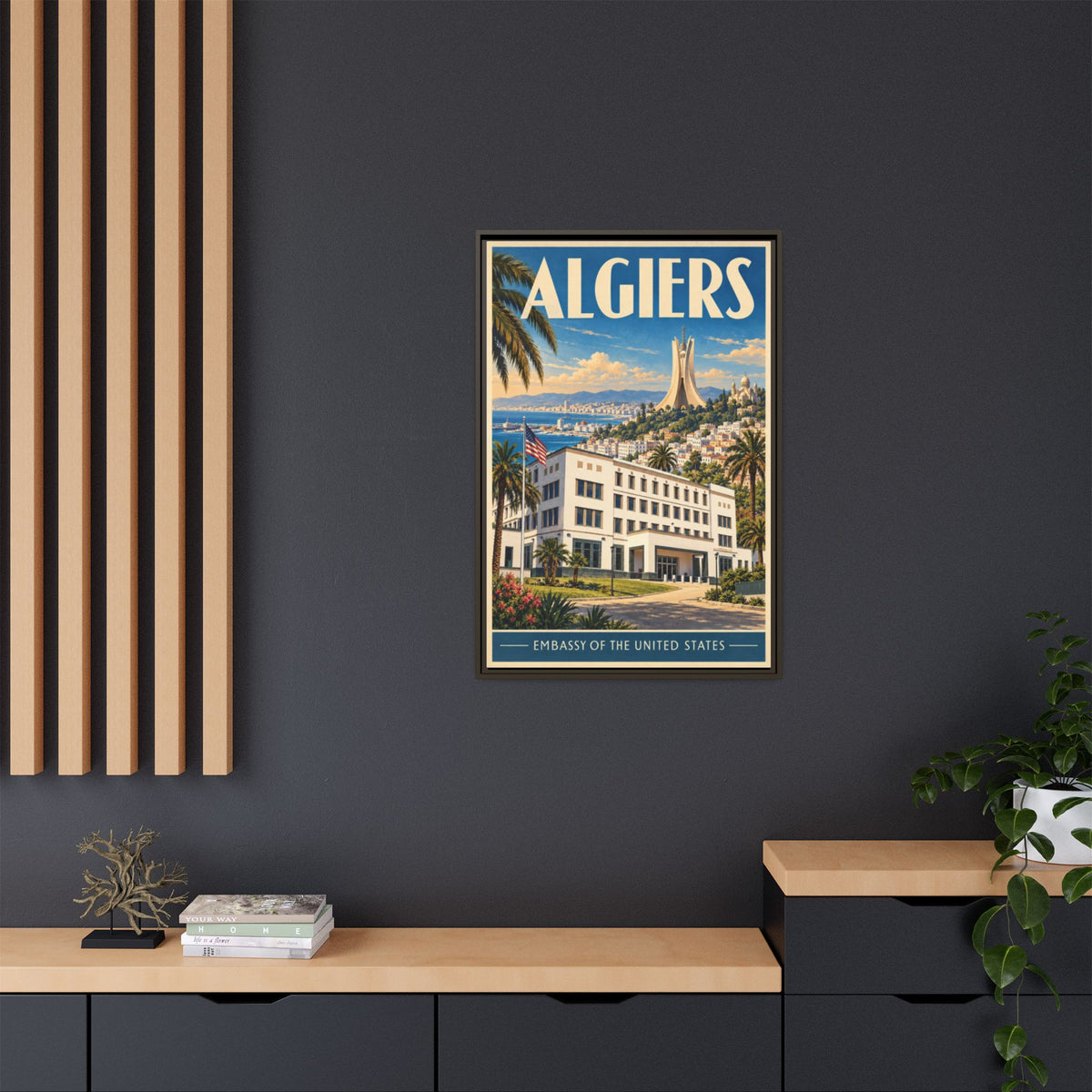 Algiers Embassy Wrapped Canvas Framed