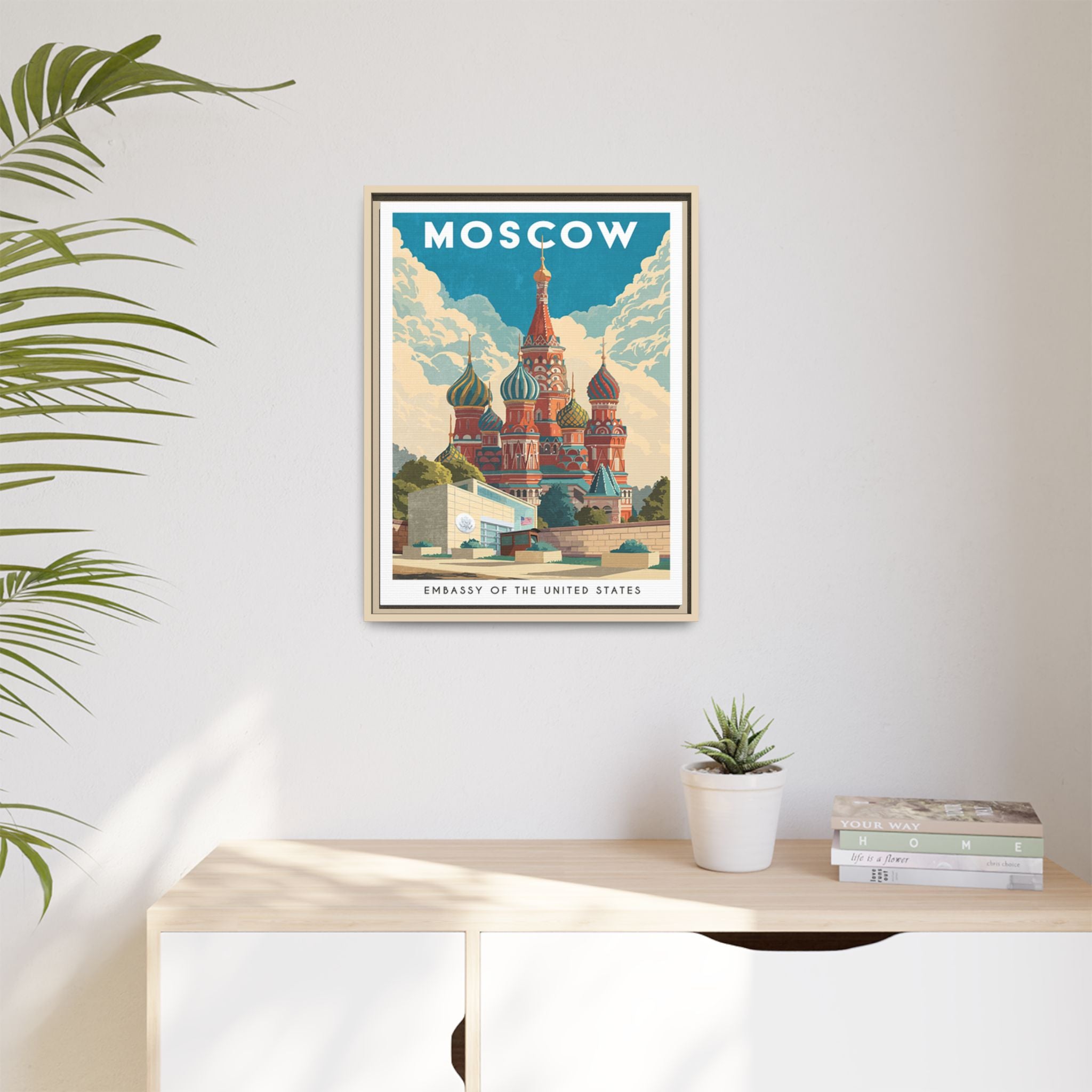 Moscow Embassy Wrapped Canvas Framed