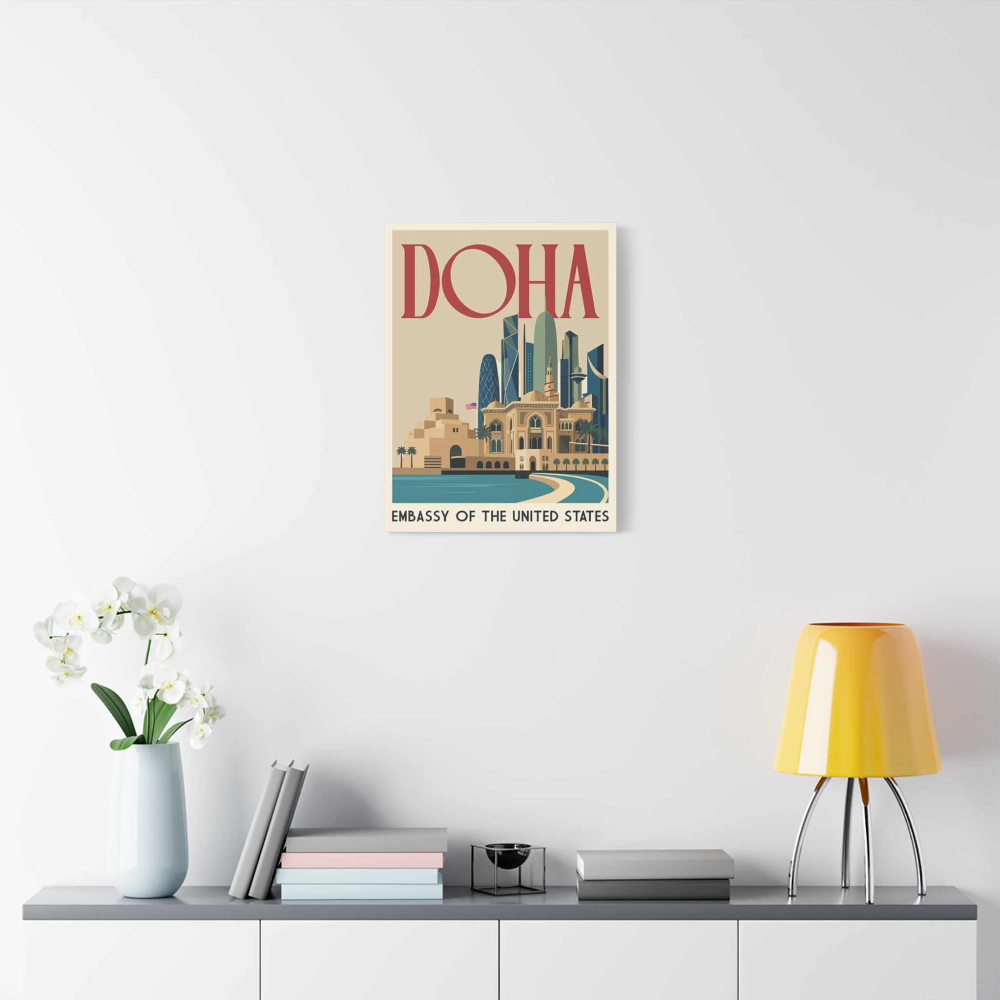 Doha Embassy Wrapped Canvas