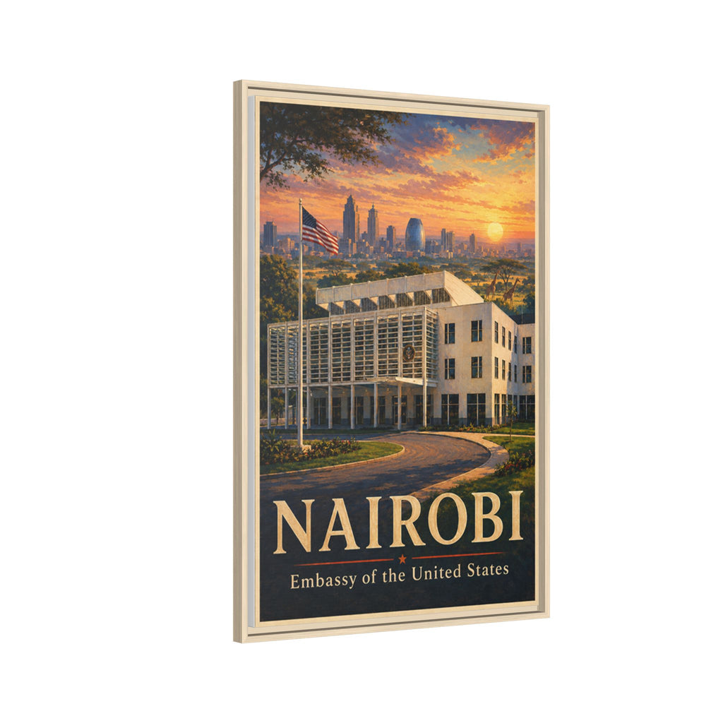 Nairobi Embassy Wrapped Canvas Framed