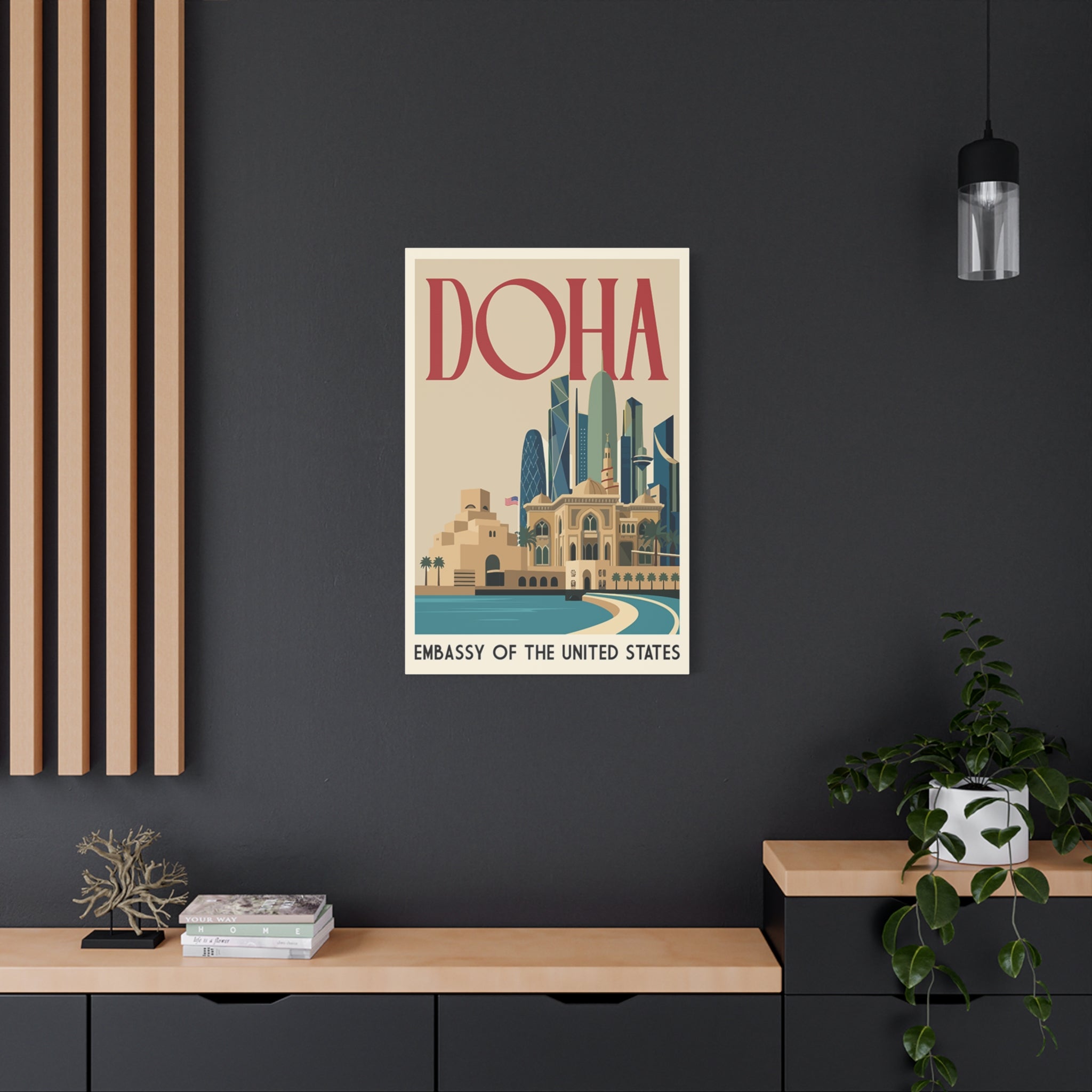 Doha Embassy Wrapped Canvas