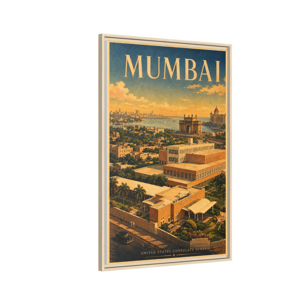 Mumbai Consulate General Wrapped Canvas Framed