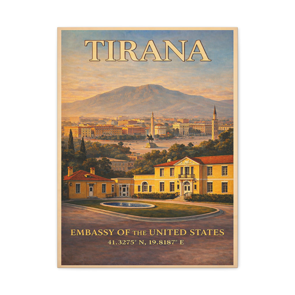 Tirana Embassy Wrapped Canvas