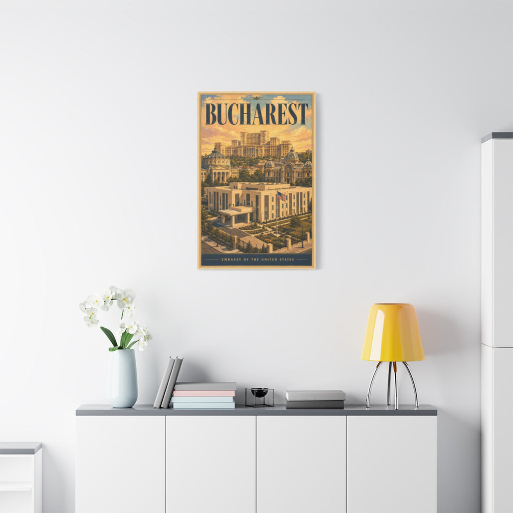 Bucharest Embassy Wrapped Canvas