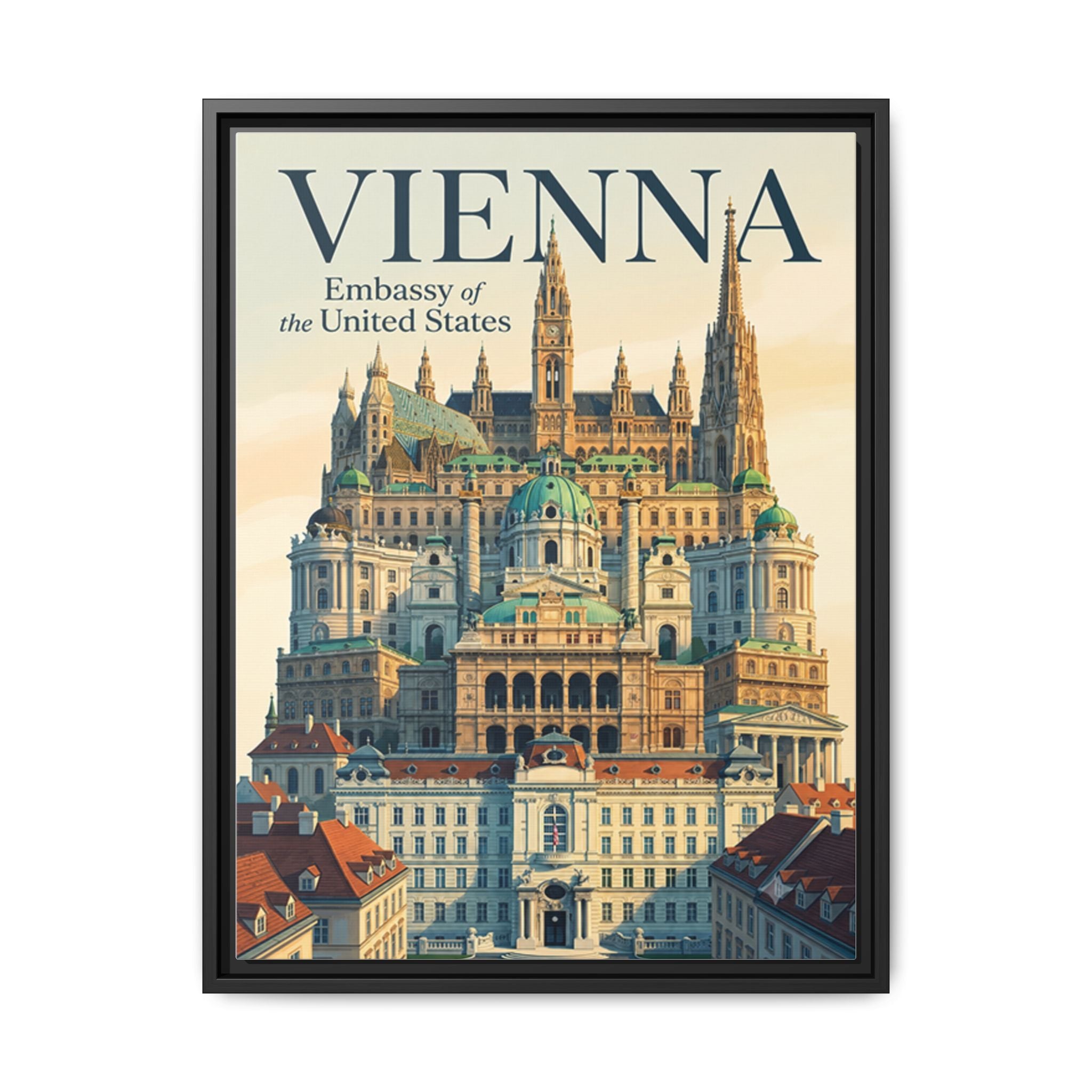 Vienna Embassy Wrapped Canvas Framed